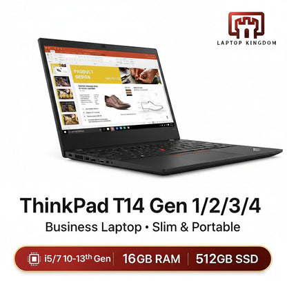 T14 Lenovo ThinkPad Business Laptop | 14”FHD IPS | i5/i7-10th Gen 16/32GB | Wi-Fi 6 | Windows 11 Pro