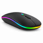 Wireless Bluetooth Mouse Dual Mode 2.4G + Bluetooth | Rechargeable Type-C | Silent Click | LED Light | Matte Black